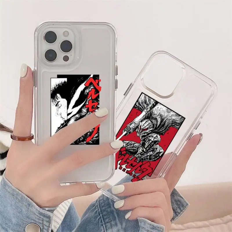 

Berserk Guts Hot anime game Phone Case Transparent soft For iphone 12 11 13 7 8 6 s plus x xs xr pro max mini