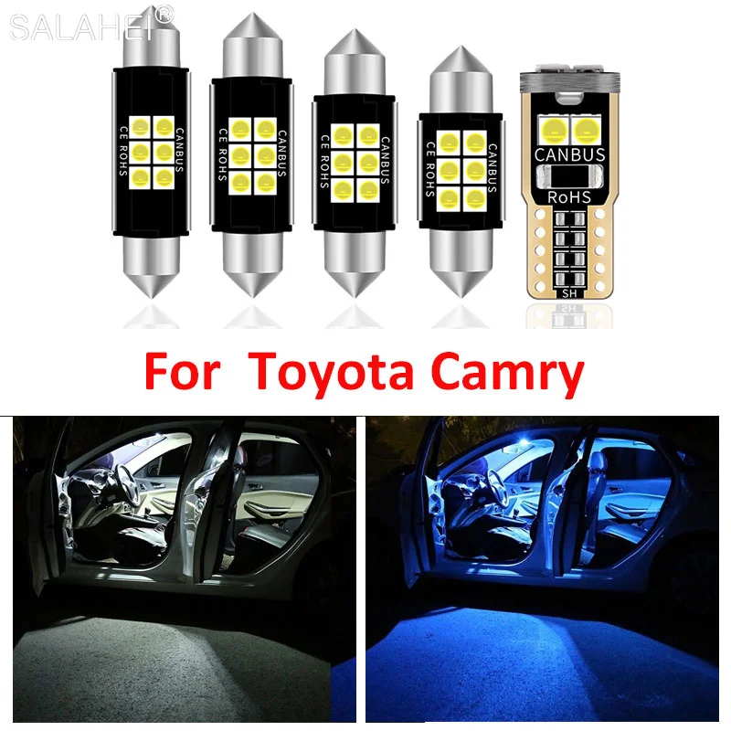 

10pcs Car Interior Accessories LED Light Bulbs For Toyota Camry 2007 2008 2009 2010 2011 2012 2013 T10 31MM Map Dome Trunk Lamp