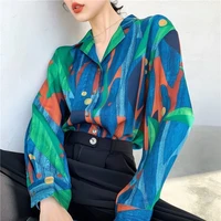 qweek womens blouse vintage streetwear harajuku oversize shirt aesthetic female retro clothes long sleeve top print chic office