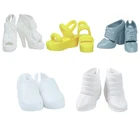 Босоножки на высоком каблуке 5 парлот, белые сандалии на плоской подошве, аксессуары для повседневной носки, обувь для куклы Барби, милая игрушка