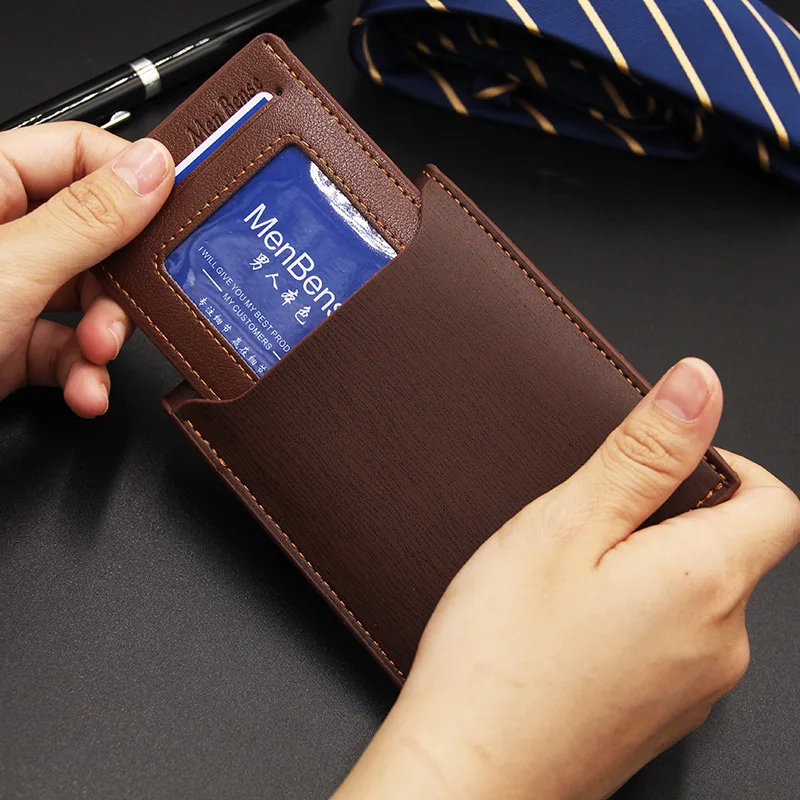 Men's Wallet Short Multi-function Casual Credit Card Holder Money Purse Bag PU Leather Vintage Slim Men Wallet