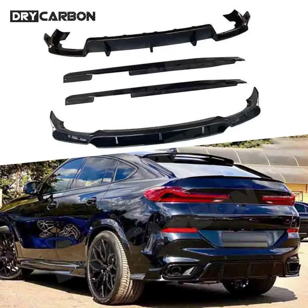 

Carbon Fiber Front Bumper Lip Side Skirts Rear Diffuser Side Splitters Spoiler for BMW X6 G06 M Sport 2020-2022 ABS Car Bodykit