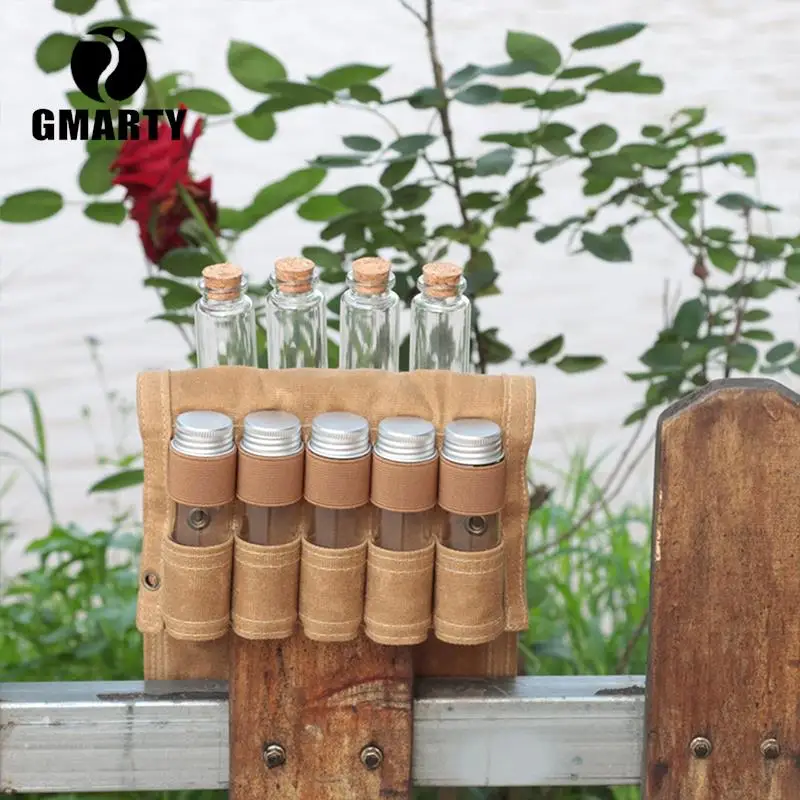 

Outdoor Camping Spice Bottle Bags Set Portable Camping Picnic Seasoning Bottles Storage Bag Condiment Jar Cruet Holder Canvas
