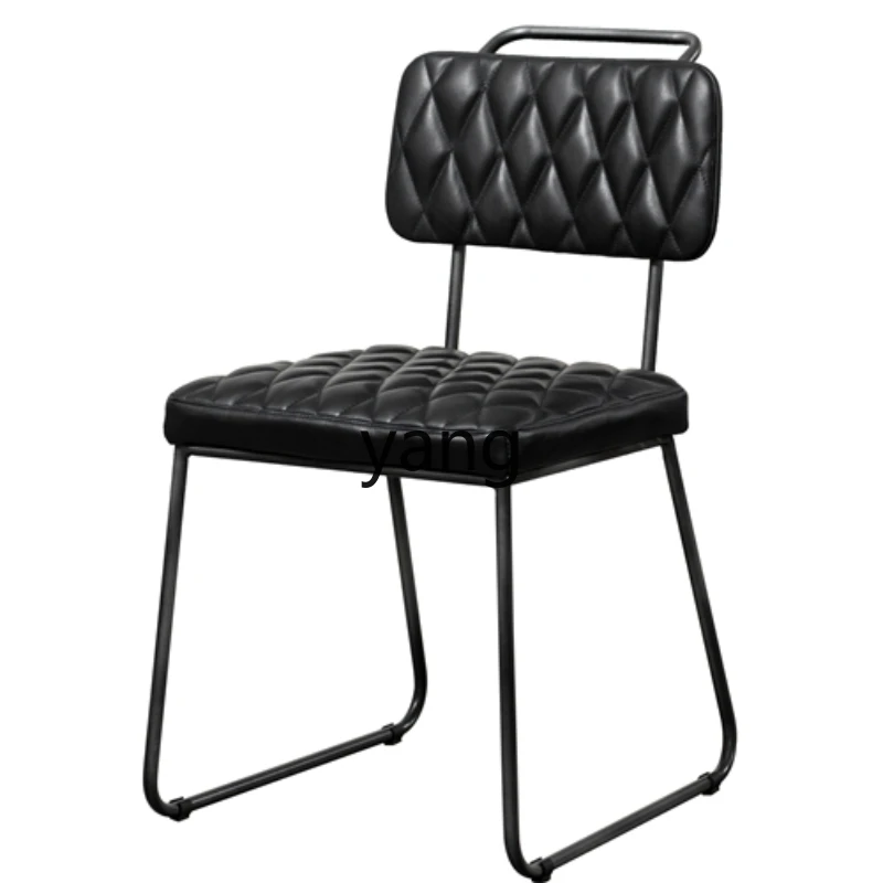 Обеденный стул Yhl Kafuu из натуральной кожи со стразами в клетку верхний слой ретро