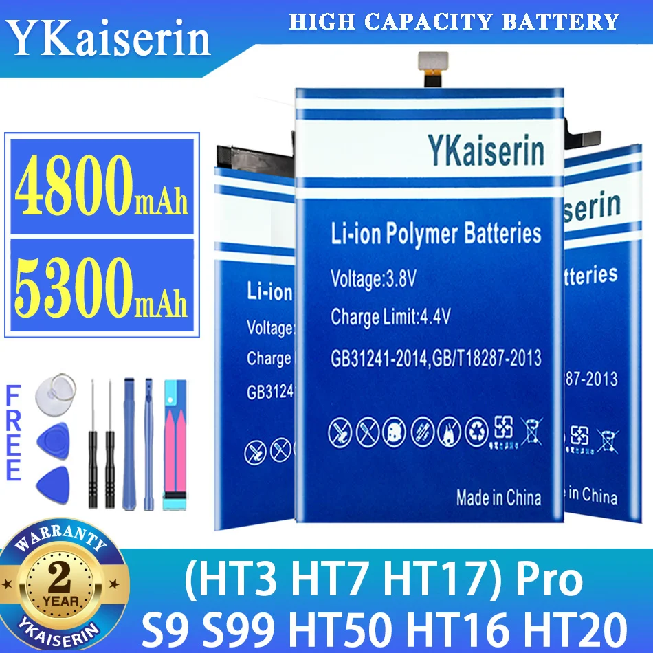 Аккумулятор ykaisсеребрин для телефона (HT3 HT7 HT17) Pro HT17Pro HT7Pro HT3Pro HT16 HT20 для телефона S8 5,7 дюймов S9 S99 HT50 HT6 5,5 дюймов