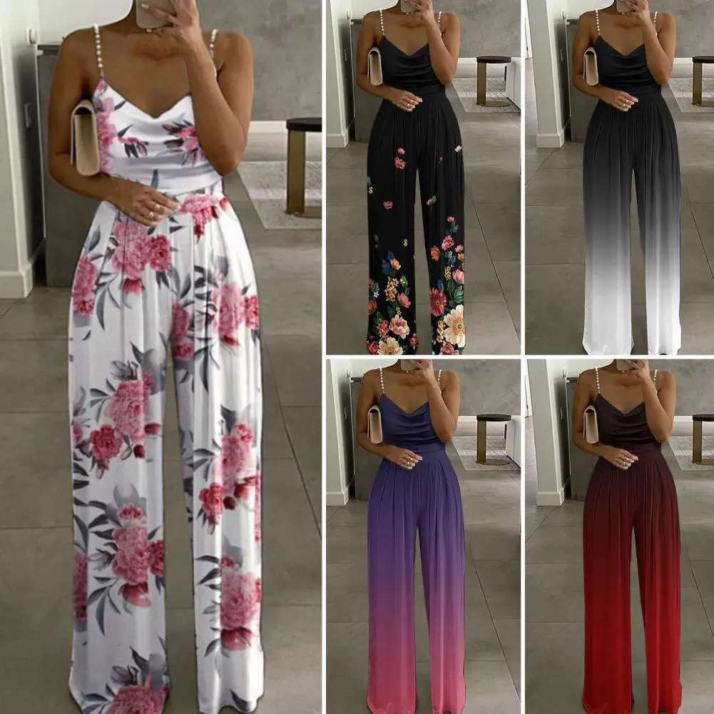 

Popular Lady Romper Comfy Women Jumpsuit Spaghetti Straps Beautiful Butterfies Pattern Lady Romper Loose