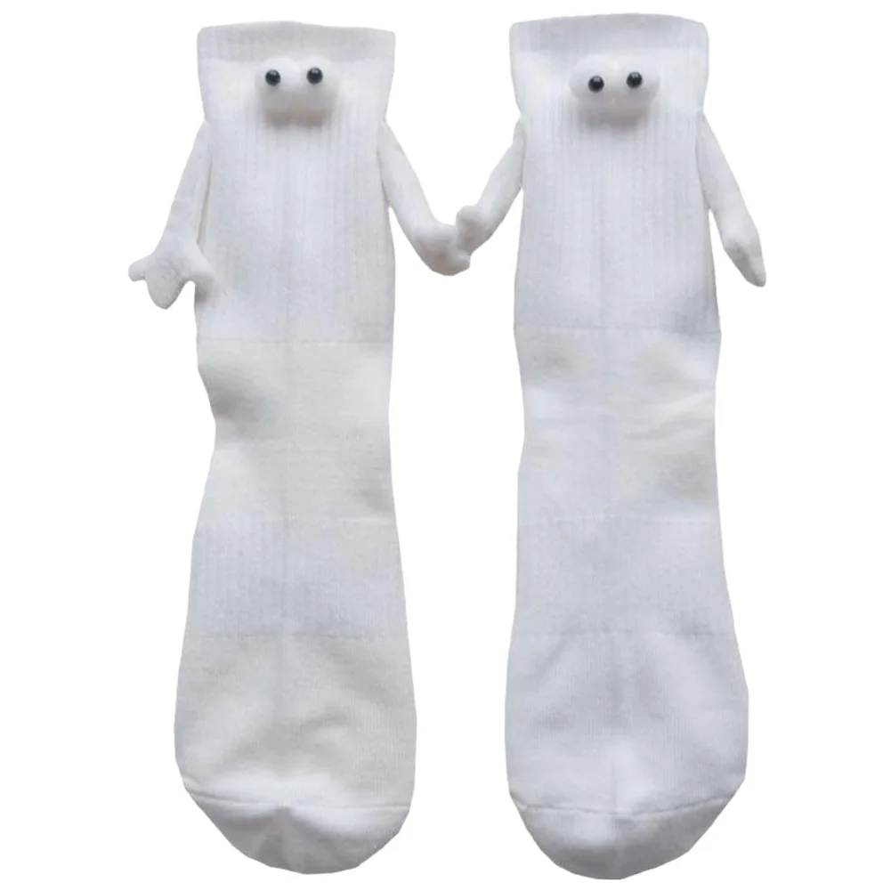 

Funny Couple Holding Hands Socks Creative Magnetic Suction Mid-Tube Socks Cute Holding Hand Doll Socks Fashionable for Men Women