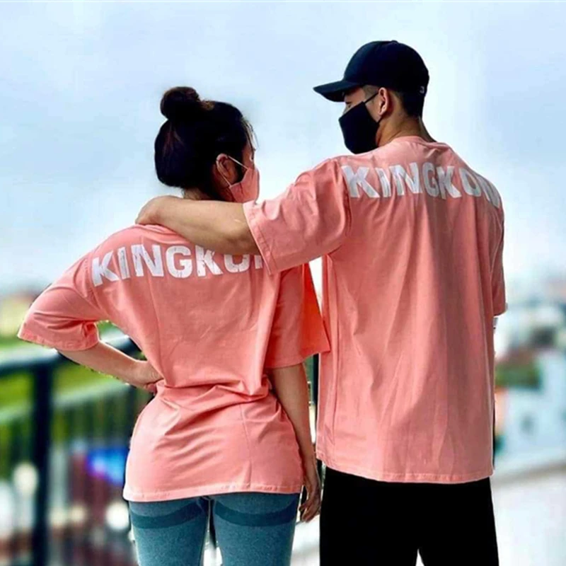 

2022 Men T-shirt Summer Running Bodybuilding Fashion Cotton Tshirt Fitness Workout Casual O-Neck Letter Printed Plus size M-3XL