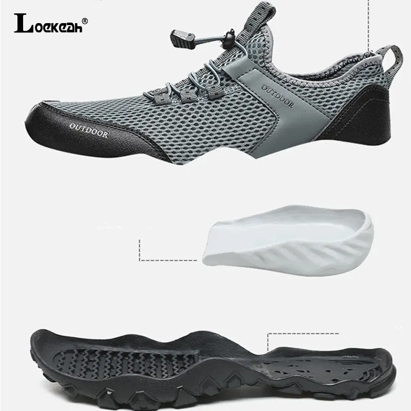 Non Slip Waterproof Mens Hiking Shoes Outdoor Breathable Comfortable Trekking Sneakers Wear-resistant Mountain Climbing Shoes