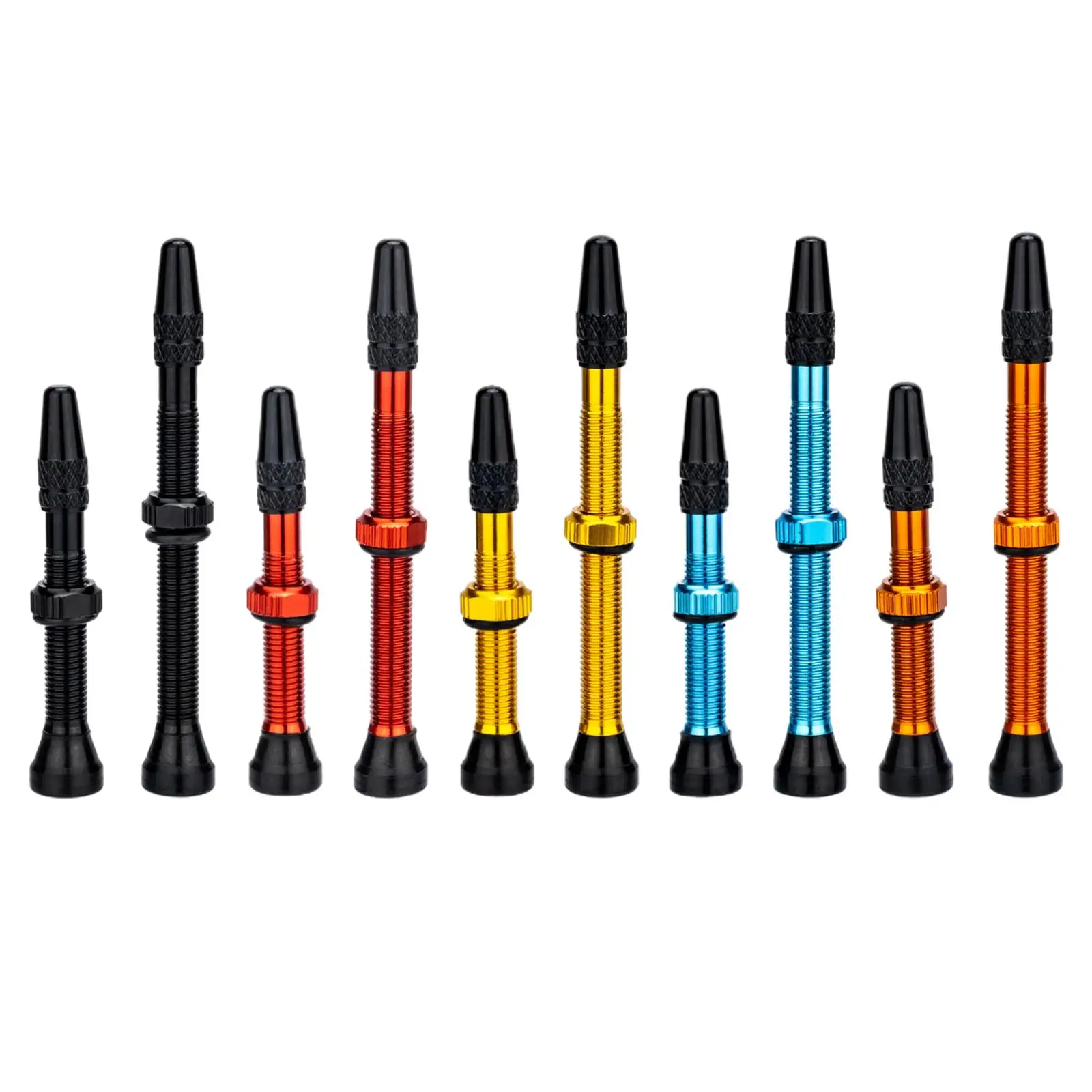 

40/60MM Aluminium Alloy Bicycle F/V Presta Tubeless Tire Valve Road Bike MTB Nipple Valve Caps