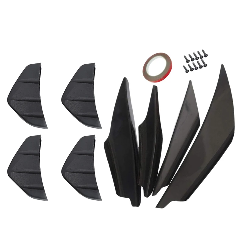 

8 Pcs Universal Car Rear Bumper Lip Diffuser Shark Fin Style Car Back Bumper Spoiler Lip Splitter