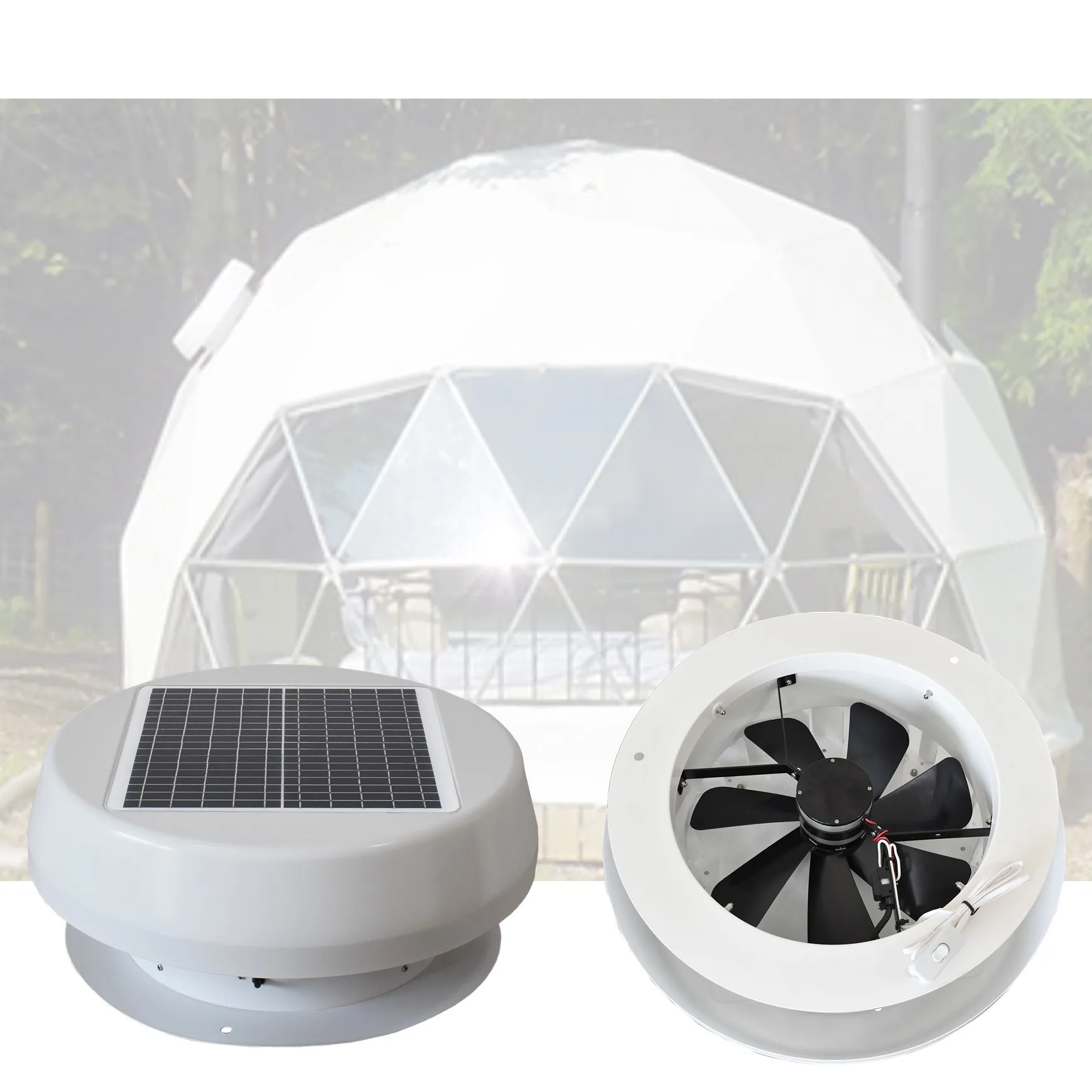 

25W 14" Solar Waterproof Dome House Tent Exhaust Fan For Outdoor Hotel Roof Air Extractor Fan with Solar System