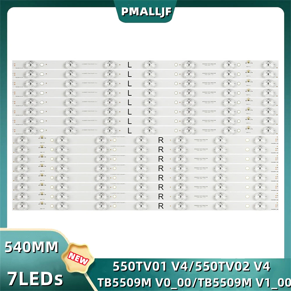 16Pcs/Set LED Backlight Strip TX-55AX630B TX-55AX630E 550TV01 550TV02 TB5509M V0 TB5509M V1 LC550EQY (SJ) (A5) Compatible