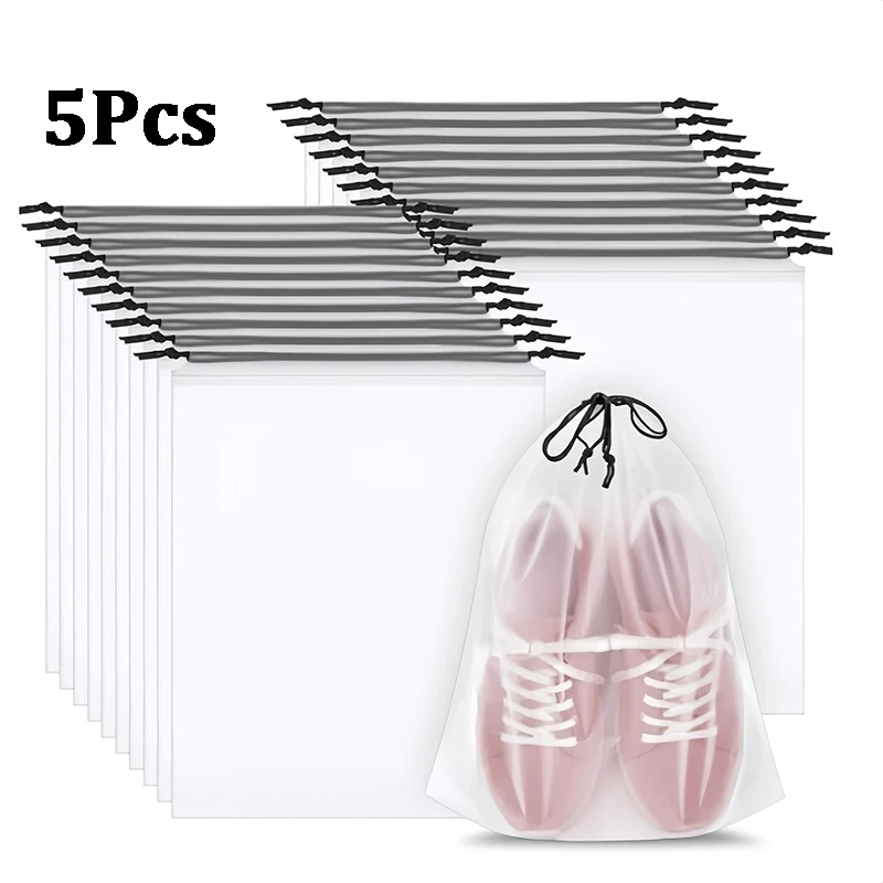 

Большие Прозрачные Дорожные Мешки Для Обуви С Веревкой, Портативные Сумки Для Хранения Обуви Для Мужчин И Женщин