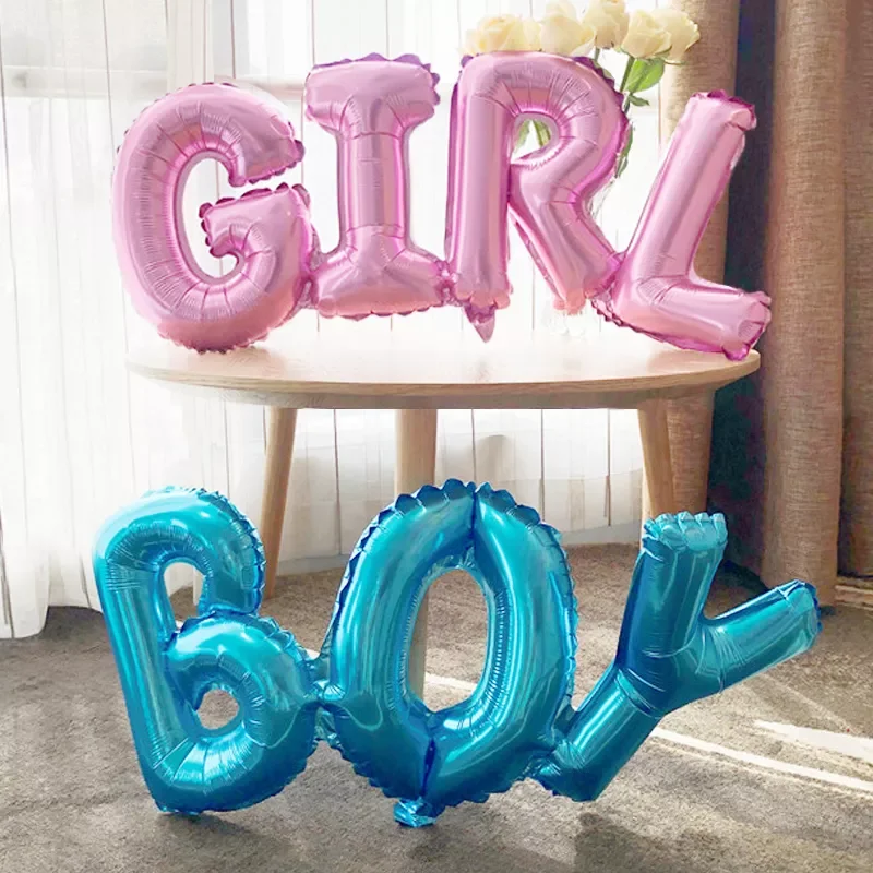 

Baby Boy Girl Letter Foil Balloons Baby Shower Birthday Wedding Party Large Size Connect Baby Alphabet Air Globos Decor