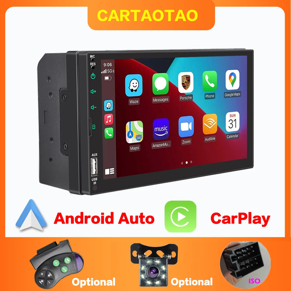 Автомагнитола Carplay мультимедийный видеоплеер на Android с 7 &quotсенсорным экраном AUX BT