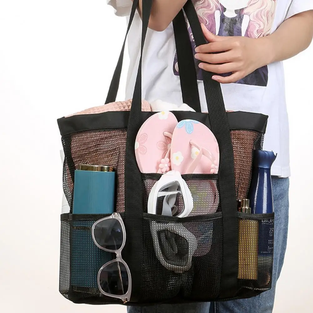 

Вместительная сумка для хранения для женщин, сумка из сетчатой ткани, женская сумка для пикника, пляжа