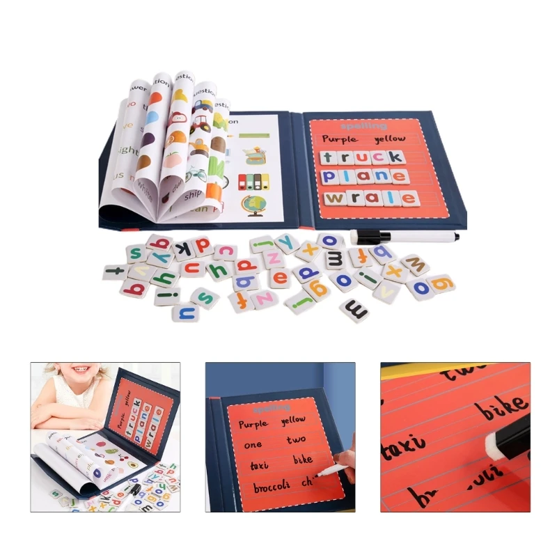 

Preschool Spelling Word Teaching Aids Magnetic Book Children Alphabets Puzzle Early Education Toy Toddler Learning Props