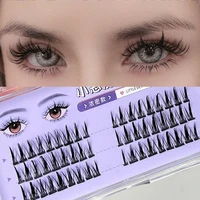 78pcs natural segmented eyelash extension cos little devil fluffy thick volume curl false lashes diy eyelashes makeup with tools