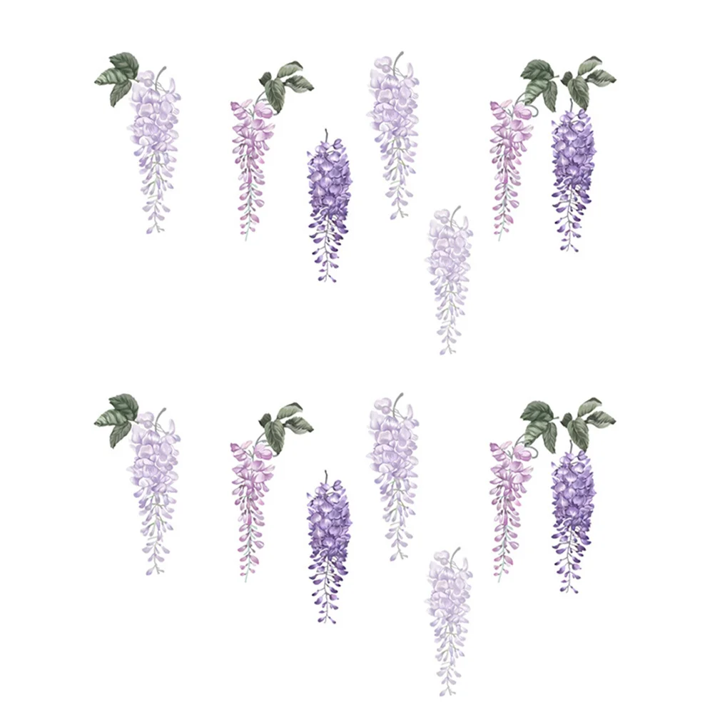 

2pcs Background Wall Sticker Wall Self-adhesive Paper Wisteria Flower Wallpaper