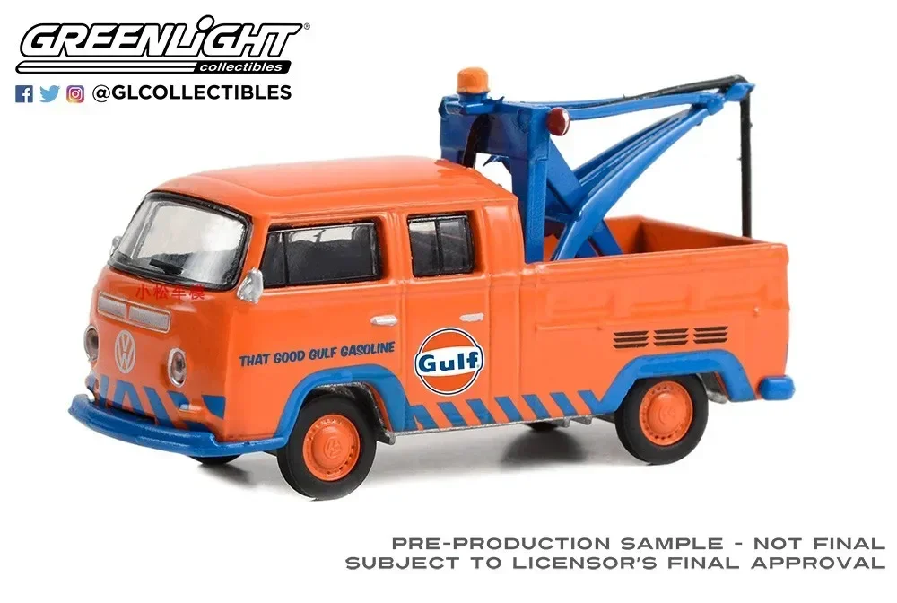 1:64 1970-игрузовик Volkswagen с двойной кабиной и крючком - Gulf Oil premium Gasoline Коллекция