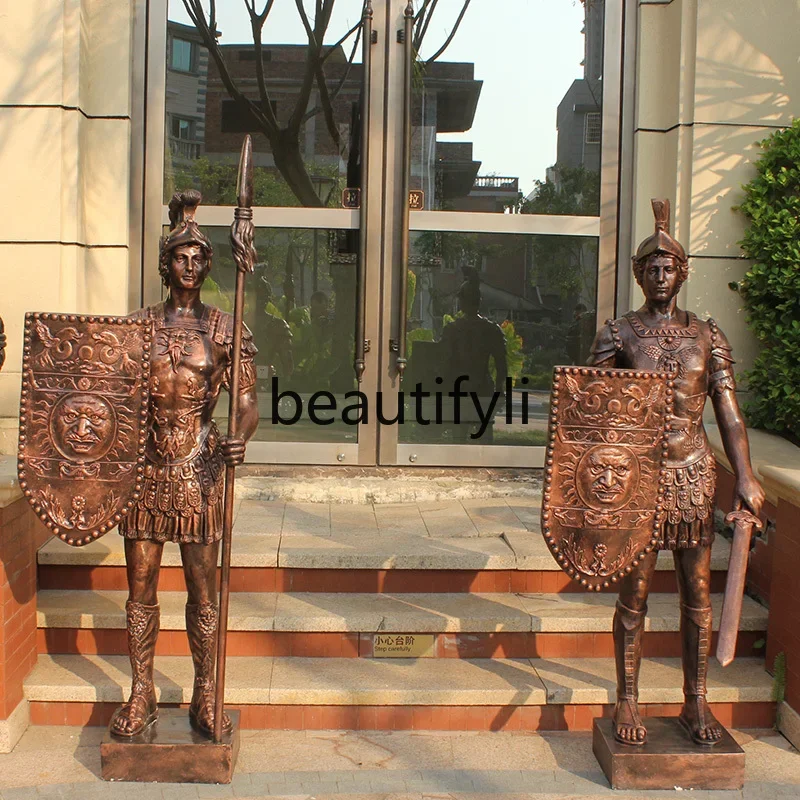 Большая европейская средневековая римская фигура самурая скульптура орнамент