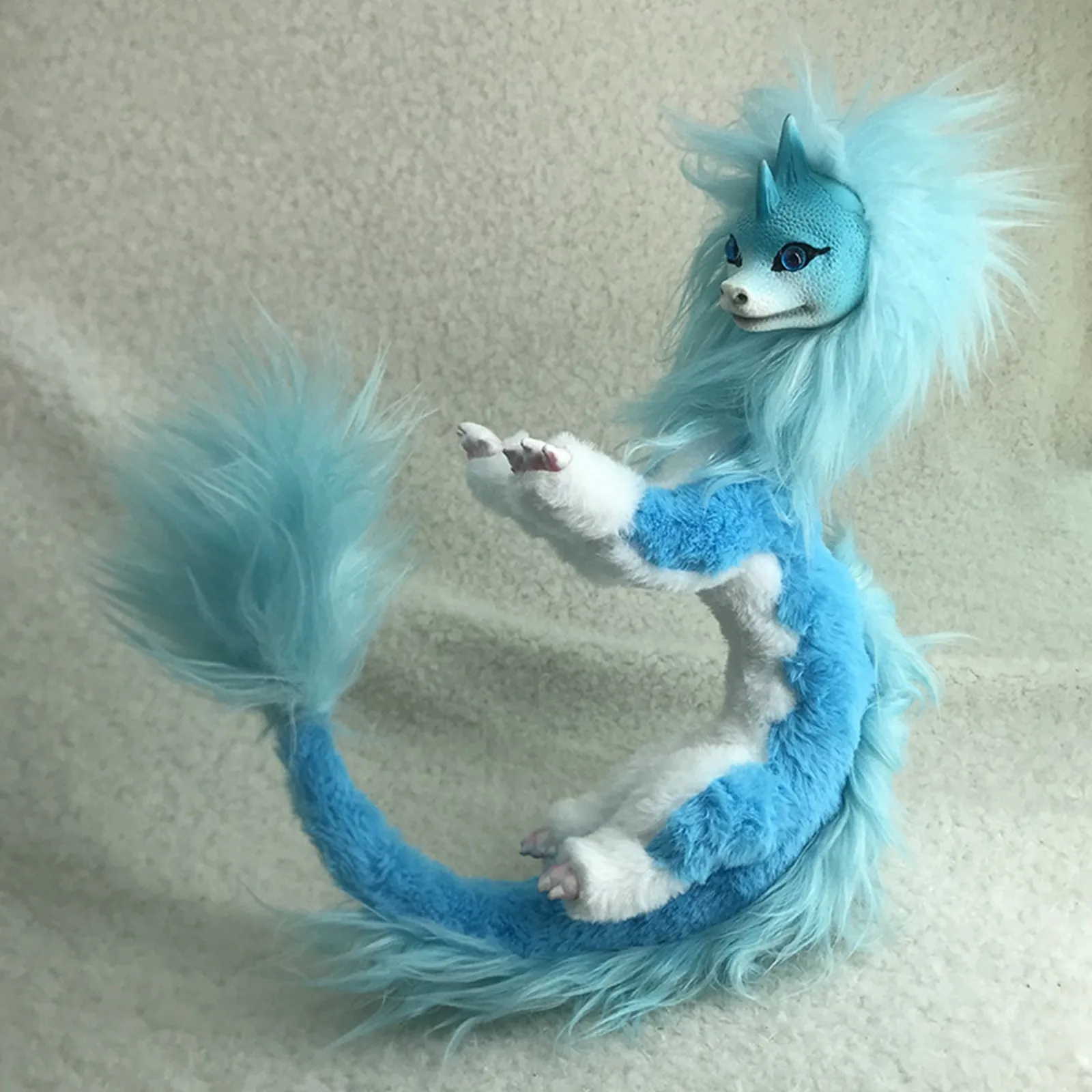 Новая плюшевая игрушка Сису Дракон синего цвета 50 см из мультфильма "Райя и последний дракон" мягкая милая кукла в подарок на день рождения.