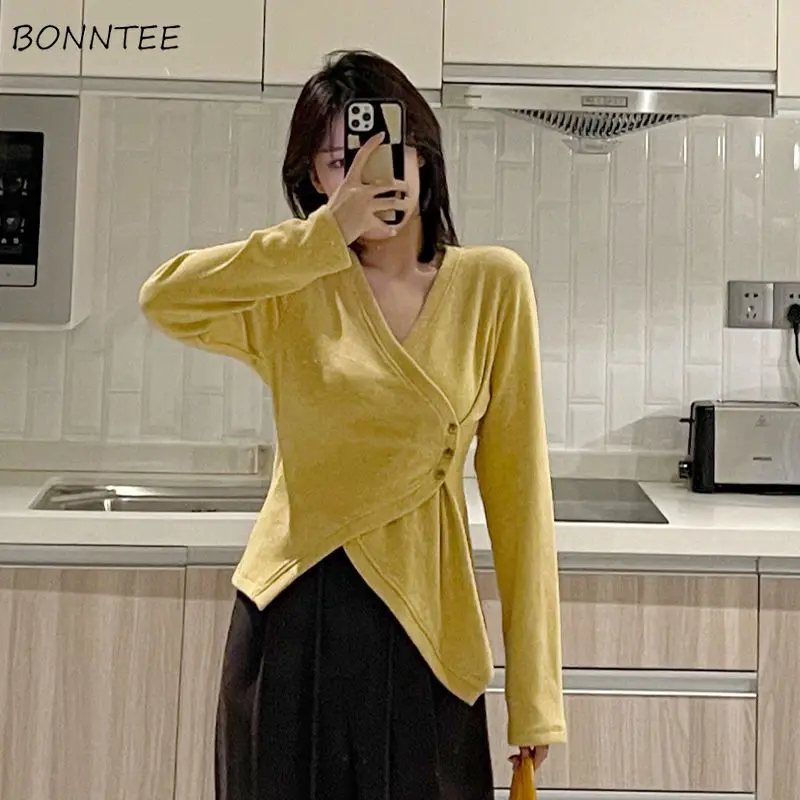 

Cardigan Women Slim Warm Spring Clothing Korean Style V-neck Lovely Popular Single Breasted Knitwear All-match New Arrival Cosy