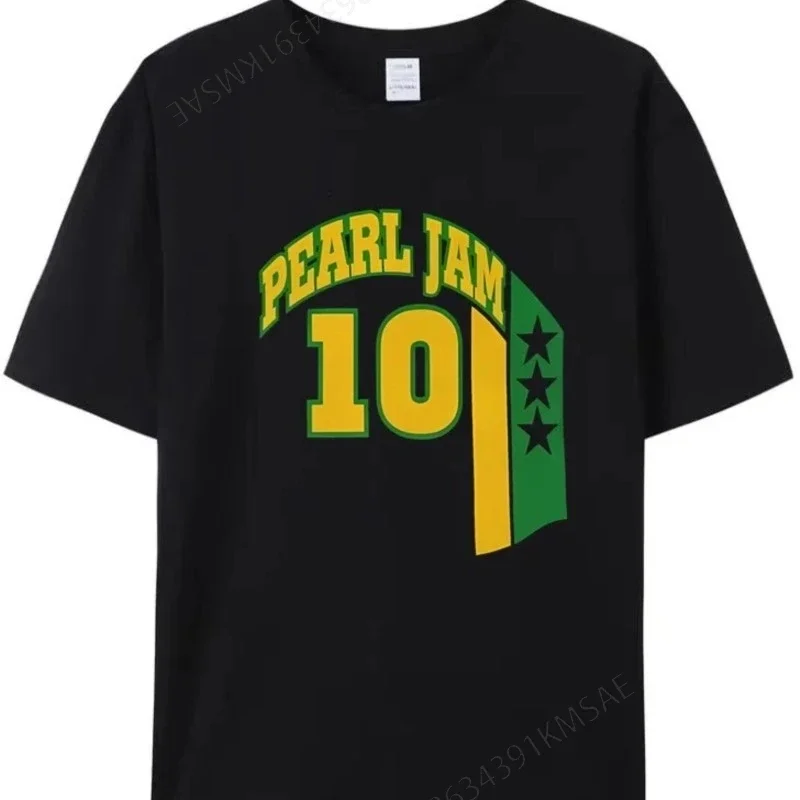 Футболка мужская с жемчугом хлопок Повседневная рубашка короткими рукавами рок