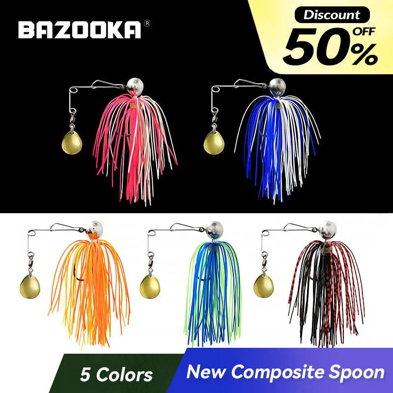 

Bazooka Spinnerbait Fishing Lure Wire Bait Double Willow Blade Spinner Needle Metal Hook Spoon Wobblers Bass Sequins Pike Carp