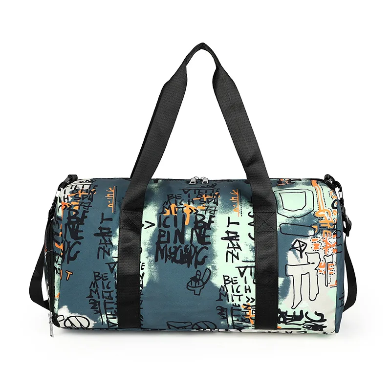 2022 New Graffiti Sports Fitness Bag Travel Bag Luggage Handbag Women Shoulder Bag Large Capacity Outdoor Waterproof Nylon Bags
