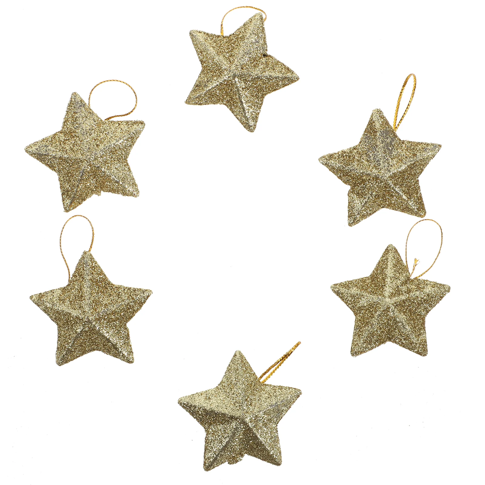 

24 Pcs Pentagram Christmas Tree Delicate Hanging Decor Star Decorations Accessories Star-shaped Pendants Xmas Pvc Adorns Red