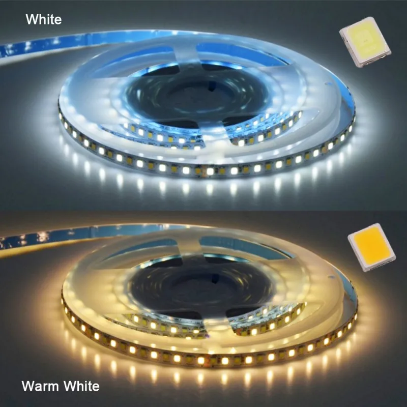 DC12V24V SMD 2835 CCT двойная белая светодиодная лента с регулируемой яркостью WW CW цветовая температура регулируемая гибкая светодиодная лента 5 м (art.: 3920ccd5ef52a) - 3920ccd5ef52a