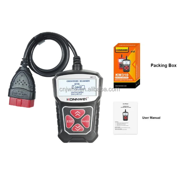 Фото KONNWEI OBD II KW310 диагностический сканер двигателя автомобиля инструмент для ремонта диагностический тестер №3