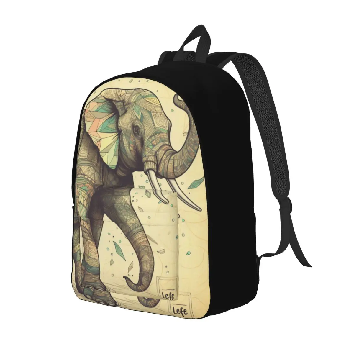 

Elephant Canvas Backpacks Cartoon Outdoor Breathable Backpack Unusual Bags