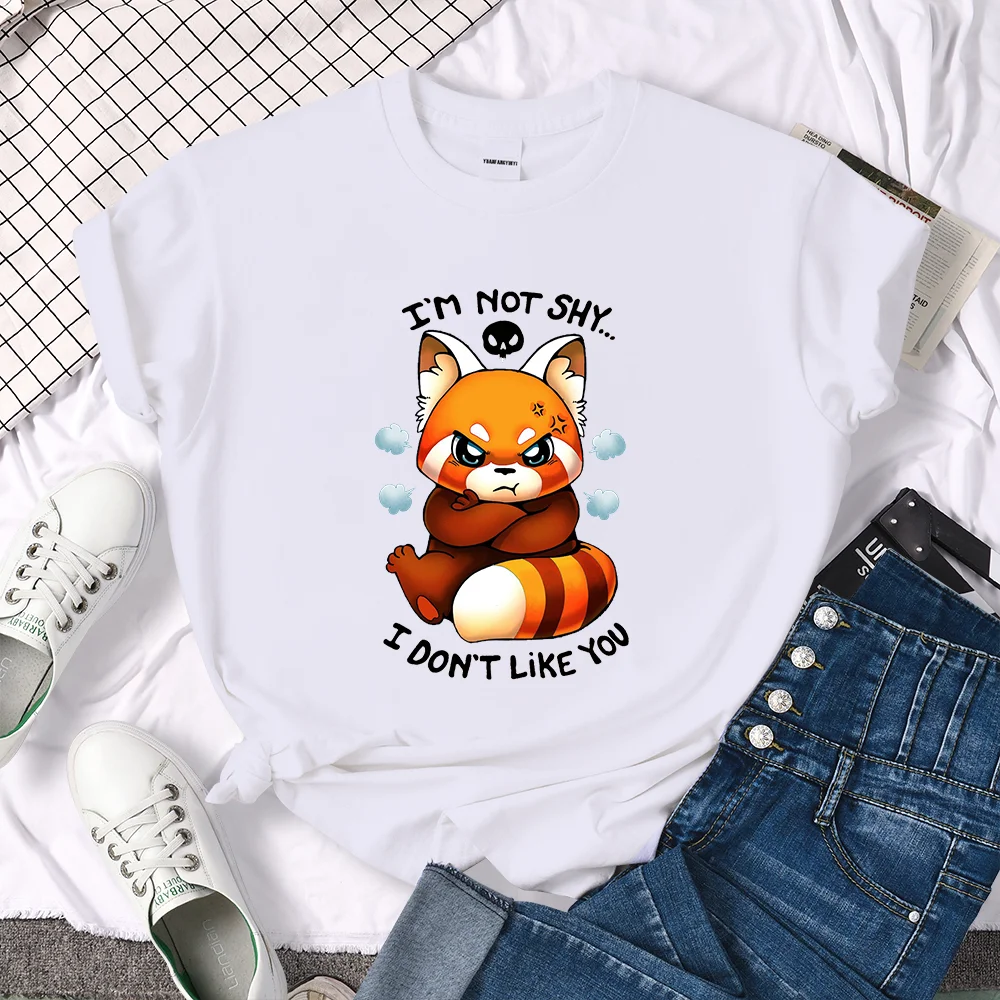 

T-Shirts Very Angry Civet Cartoon Image Cat Woman Tshirt Korean Style Trend Short Sleeve Tops Harajuku Kawaii Tshirt for Women