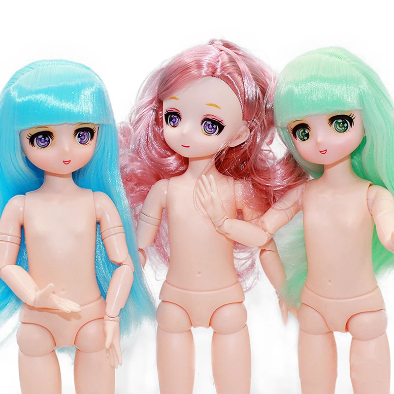 

Two-dimensional Comic Face Doll 17cm/30cm BJD Doll Makeup 3D Real Eye Princess Doll Kids Girls Doll Toy Gift Lol Dolls