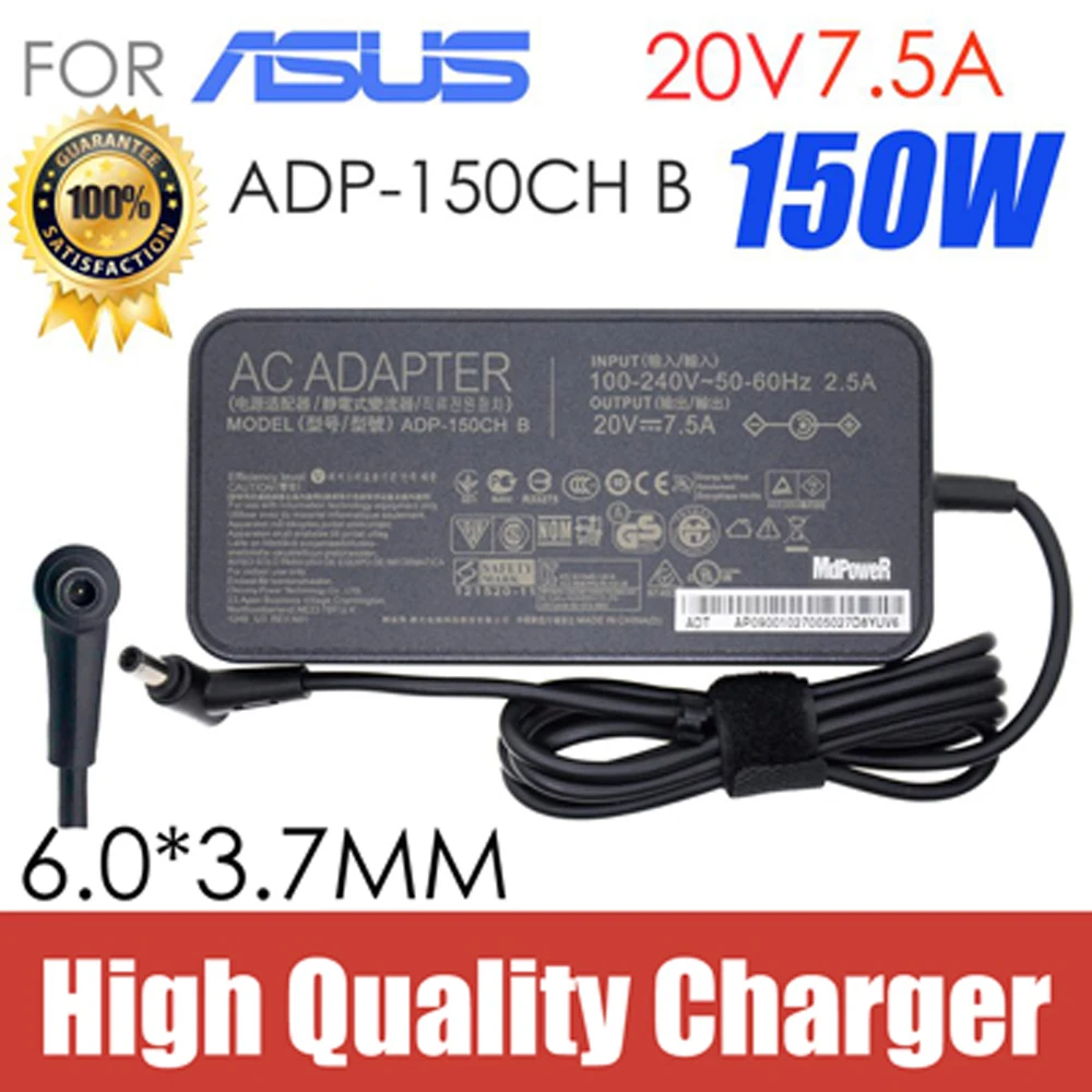 Адаптер переменного тока 20 в 150 А 6 0 Вт для ноутбука Asus 3 7 * мм ADP-150CH B зарядное