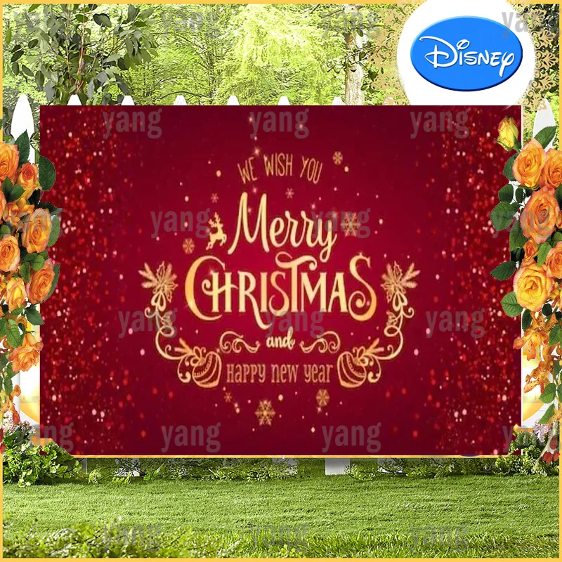 Cartoon Happy New Year The Red Snowflake And Dots Gifts Custom  Merry Christmas Decoration Background Banner Party Backdrop