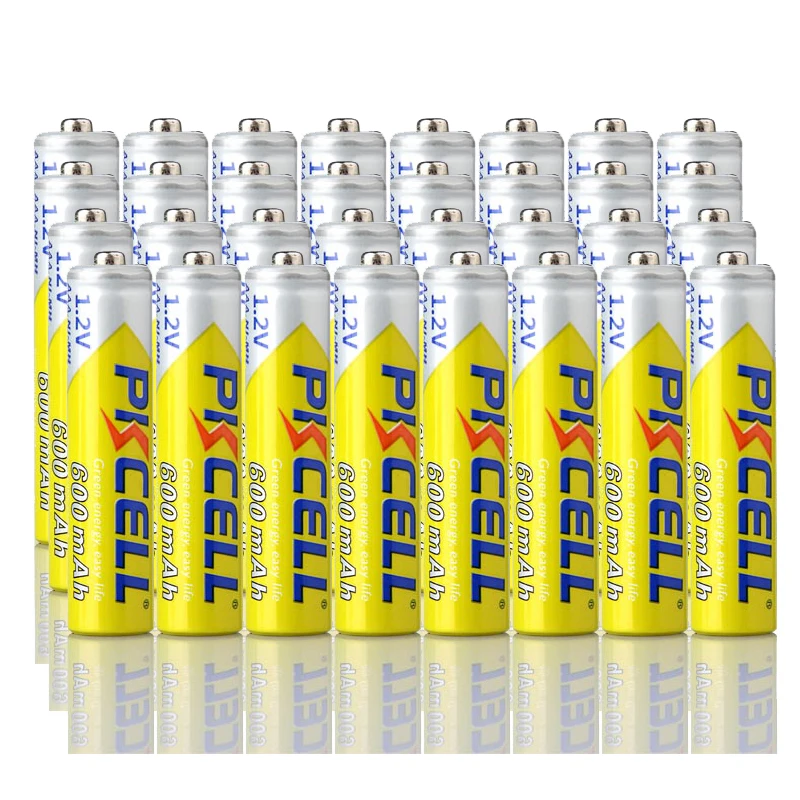 

32Pcs PKCELL 600mAh 1.2V 3A AAA Battery Ni-MH AAA Rechargeable Batteries Over 1000times Cycles aaa NIMH batteries for remote