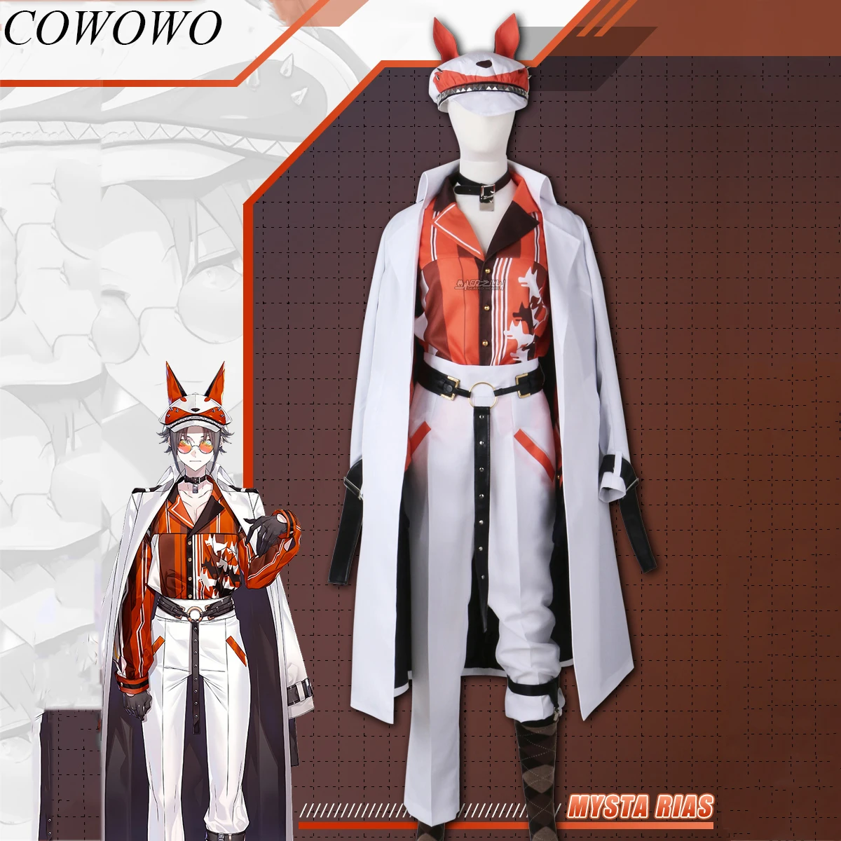 

COWOWO Anime! Vtuber Luxiem Nijisanji Mysta Rias Game Suit Handsome Uniform Cosplay Costume Halloween Party Role Play Outfit