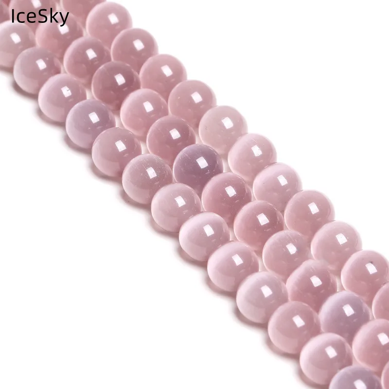 

Бусины из натурального камня кошачий глаз, круглые незакрепленные опалы розового, белого, синего цветов для изготовления ювелирных изделий...