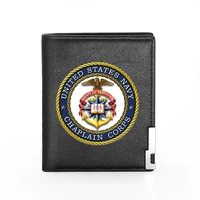 united states navy chaplain corps printing leather wallet men women billfold slim credit cardid holders inserts short purses