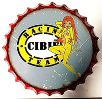 retro sign car supplier and race queen brand logo bottle caps retro metal tin sign diameter home decor bar plaque lounge