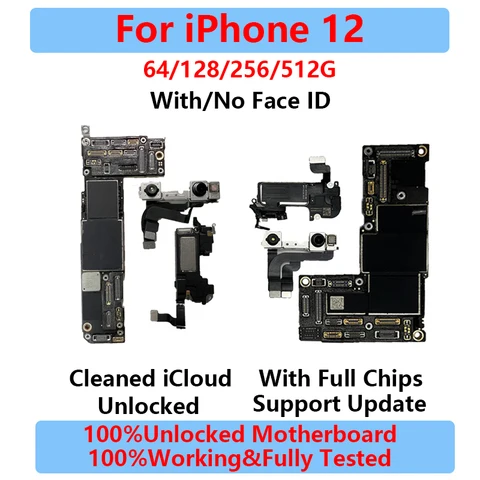 Оригинальная материнская плата для iPhone 12 Pro Max, материнская плата полностью протестирована для iPhone 12 Mini, материнская плата без iCloud, поддержка обновления