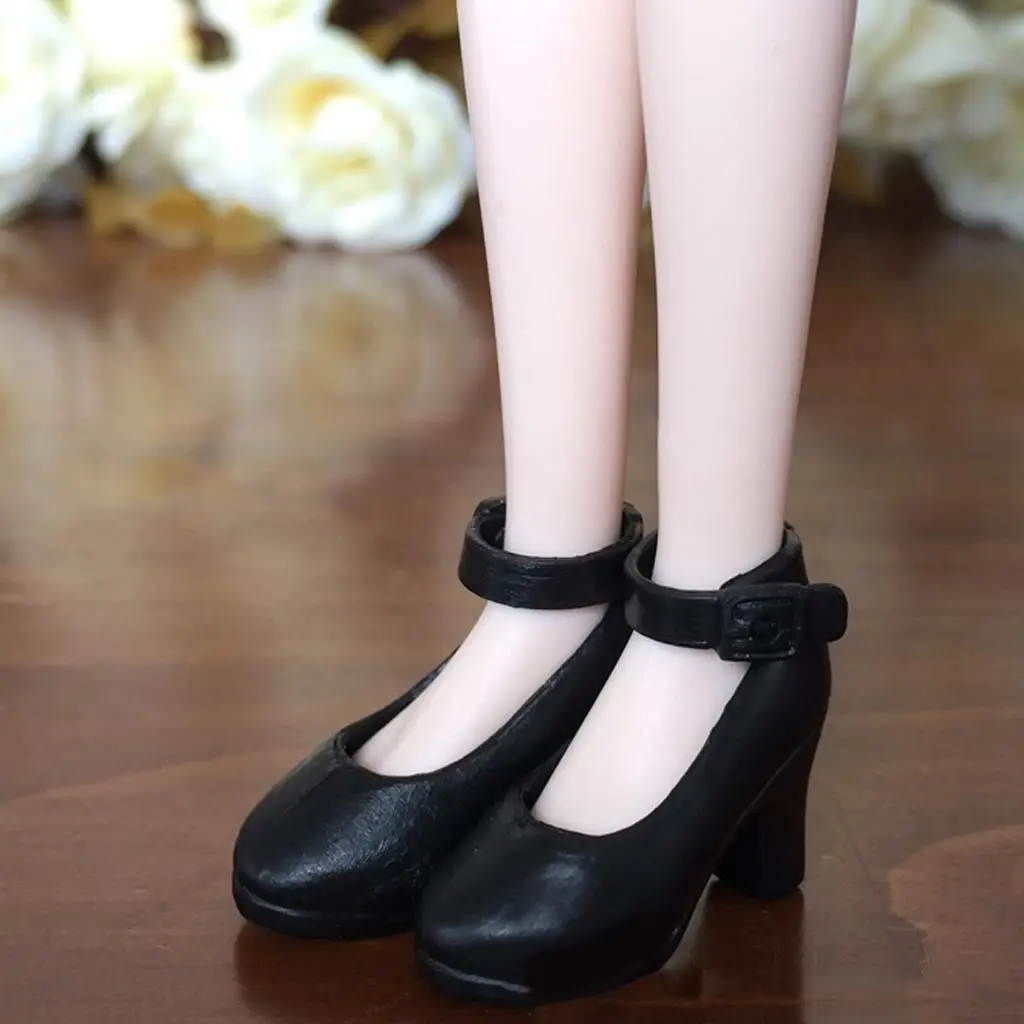

2xFashion Doll High Heel Shoes for 1/6 BJD Dolls Dress up Accessory Black