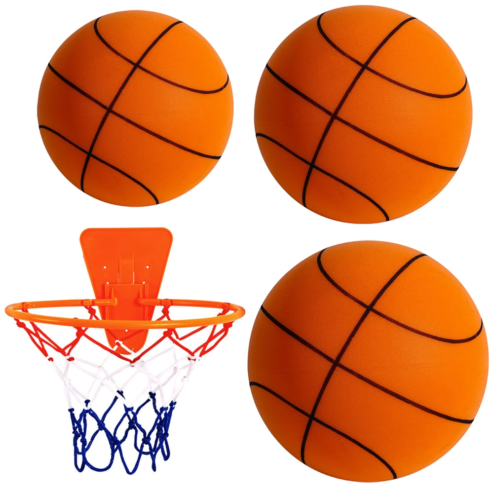 

Kids Indoor Silent Basketball High-Resilience Bouncing Recreation Ball Lightweight 3/5/7 for Various Indoor Activities