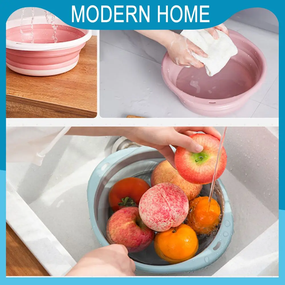 

Convenient Store Plastic Folding Basin Saving Space Telescopic Wash Basins Thickened Plastic Compression Wash Basin