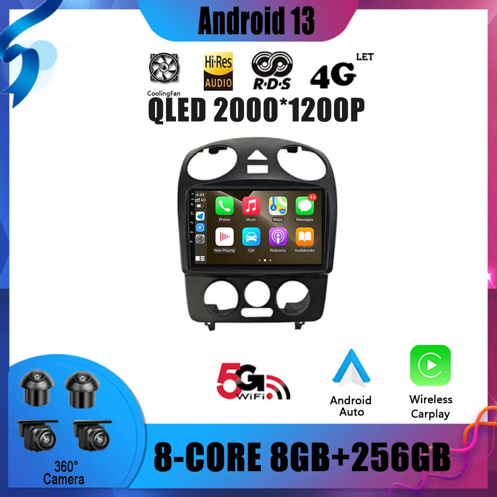 

Android 13 Car Radio Multimedia Video GPS For Volkswagen coccinelle (2000 - 2012) Navigation No 2 Din DVD Player