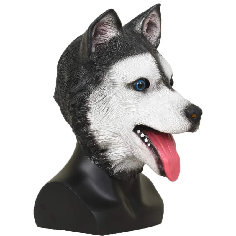 Маска с головой мультяшного Хаски животного для Хэллоуина головной убор собаки